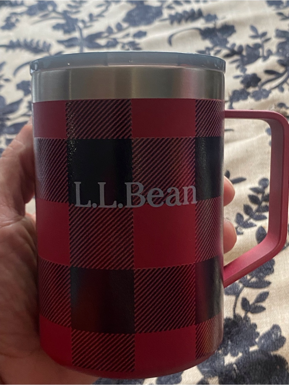 L.L. Bean Red Insulated Travel Bottle with Stainless Accent